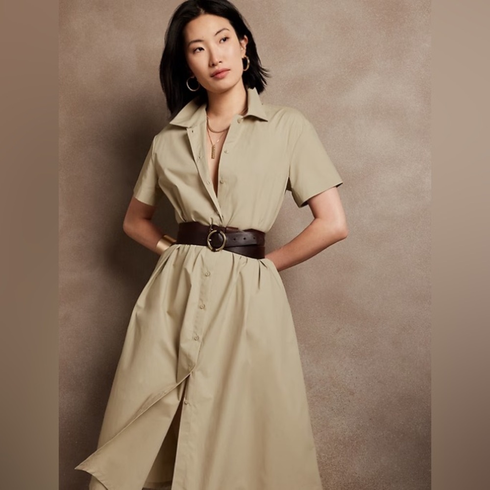 Banana Republic/ button-down midi shirt dress